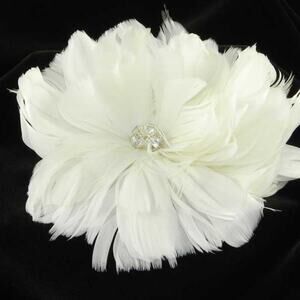 GUY CARSONE Hair Comb Headpiece Feathers Swarovski Crystals FG09